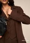 BLAZER COLETE FIXO  FEMININO MARROM TERRA PERFECT WAY