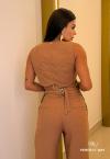 CONJUNTO BLAZER E COLETE  FEMININO MASCAVO PERFECT WAY