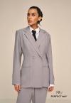 BLAZER  VISCOSE TRANSPASSE C/BOLSO FEMININO CINZA PERFECT WAY