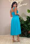 VESTIDO MAXI MIDI FEMININO AZUL TURQUESA PERFECT WAY