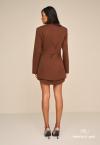 BLAZER ABERTURA COSTAS FEMININO MARROM CAFÉ PERFECT WAY