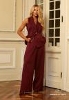 CALÇA ALFAIATARIA DET CORRENTE METAL C/ PINGENTE  FEMININA burgundy PERFECT WAY