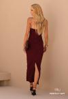 VESTIDO MAX MIDI SEM ALÇA FEMININO burgundy PERFECT WAY