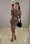 VESTIDO MAXI MIDI  FEMININO TRICÔ cacau PERFECT WAY