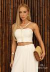 CROPPED FEMININO BORDADO OFF WHITE PERFECT WAY