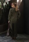 CAMISA  COM FENDA E RECORTE FEMININA verde militar PERFECT WAY