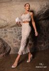 Perfect Way - SAIA MIDI FEMININA COM FRANJA NUDE COM CRU