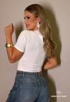BLUSA CROPPED FEMININA OFF WHITE PERFECT WAY
