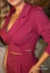 BLAZER CROPPED FEMININO BURGUNDY PERFECT WAY