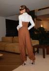 BODY FEMININO C/ GOLA DE LAÇO OFF WHITE PERFECT WAY
