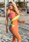 BIQUINI  rosa neon / verde neon PERFECT WAY