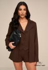 BLAZER COLETE FIXO  FEMININO MARROM TERRA PERFECT WAY