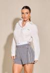 CAMISA LISA COM BOLSO OFF WHITE PERFECT WAY
