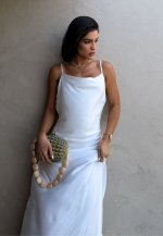 VESTIDO LONGO DET ALÇA FEMININO OFF WHITE PERFECT WAY