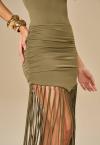 SAIA CURTA C/ FRANJA FEMINNINA verde militar PERFECT WAY