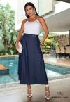 SAIA MAXI MIDI  azul escuro PERFECT WAY