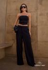 Perfect Way - CALÇA PANTALONA FEMININA CÓS BAIXO PRETO