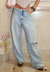 CALÇA JEANS  CÓS INTERMEDIARIO FEMININA JEANS DESTROYED PERFECT WAY