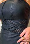 VESTIDO MIDI FEMININO COM BORDADO INDUSTRIAL PRETO PERFECT WAY