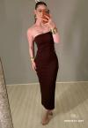 VESTIDO MAXI MIDI FEMININO marrom ( cafe) PERFECT WAY