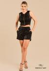 COLETE CROPPED  PRETO C/ LISTRAS PERFECT WAY