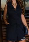 CONJUNTO FEMININO  COLETE + SHORTS ALFAIATARIA PRETO PERFECT WAY