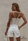 CROPPED FEMININO BORDADO OFF WHITE PERFECT WAY