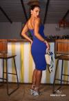 VESTIDO FEMININO JUSTO MIDI     azul PERFECT WAY