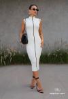 Perfect Way - VESTIDO MIDI FEMININO TRICÔ OFF WHITE