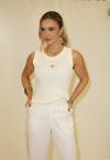 REGATA MALHA VISCOSE COM POLIAMIDA C/ METAL PERSONALIZADO CREME PERFECT WAY