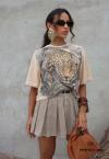 Perfect Way - T-SHIRT CROPPED OVER FEMININO ESTAMPADA DOCE DE LEITE