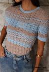 BLUSA  TRICOT FEMININA azul c/ fendi PERFECT WAY