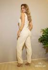 CALÇA FEMININA CORTE RETO areia PERFECT WAY