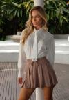 CAMISA VISCOSE C/ REC BOTOES FRENTE E PUNHOS FEMININA OFF WHITE PERFECT WAY
