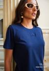 T-SHIRT BORD INDUSTRIAL FEMININA AZUL MARINHO PERFECT WAY