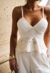BLUSA FEMININA PEPLUM OFF WHITE PERFECT WAY
