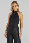 CONJUNTO CORPETE COM FIVELA E LAÇO + CALÇA PANTALONA PRETO PERFECT WAY