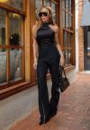 CROPPED COM BOJO, GOLA DE PRENDER FEMININO PRETO PERFECT WAY