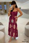 VESTIDO MAXI MIDI ESTAMPADO  ROXO PERFECT WAY