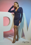 VESTIDO JUSTO AZUL MARINHO PERFECT WAY