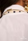 CAMISA  C/ ZIPER PUNHOS , BOTAO  FEMININA OFF WHITE PERFECT WAY