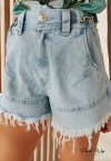 SHORTS JEANS C/ CINTO AZUL . PERFECT WAY