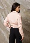 CAMISA CROPPED  MANGA LONGA  C/ BOTOES FRENTE FEMININA ROSA CLARO PERFECT WAY
