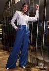 CAMISA FEMININA COM GOLA RUFF OFF WHITE PERFECT WAY