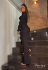 CONJUNTO CROPPED mais CALÇA Com BORDADO MANUAL PRETO PERFECT WAY