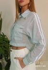 CAMISA CROPPED OVER  FEMININA AZUL CLARO PERFECT WAY