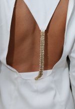 BLAZER C/ ABERTURA COSTAS DET METAL FEMNININO OFF WHITE PERFECT WAY
