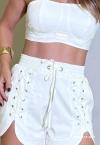 SHORTS FEMININO OFF WHITE PERFECT WAY