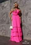 VESTIDO LONGO C/ BABADOS   ROSA PERFECT WAY