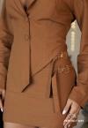 CONJUNTO FEMININO BLAZER ASSIMETRICO + SHORTS SAIA C/ MARTINGALES terra PERFECT WAY